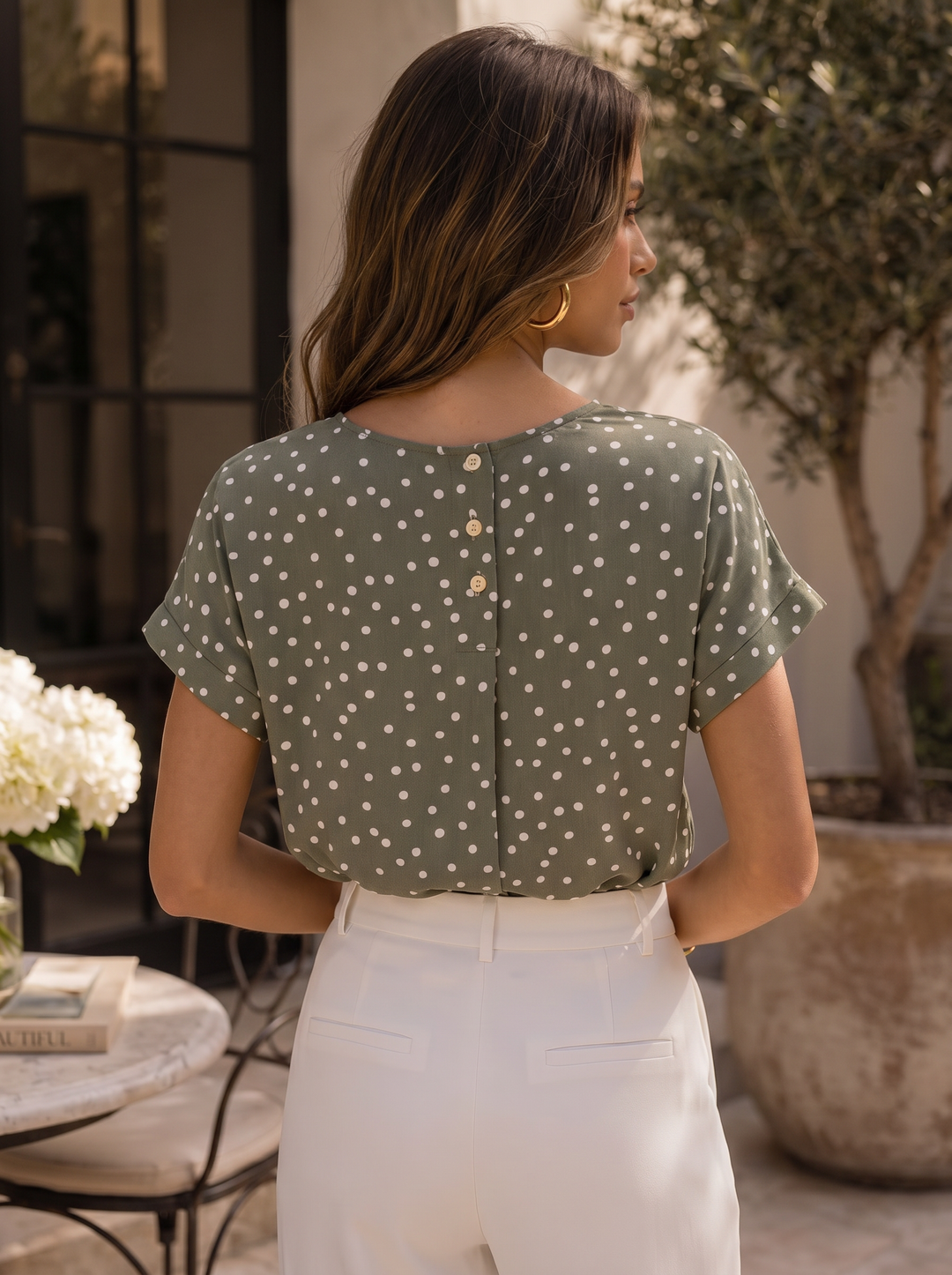 “ABBY” Polka Dot Relaxed Fit Blouse