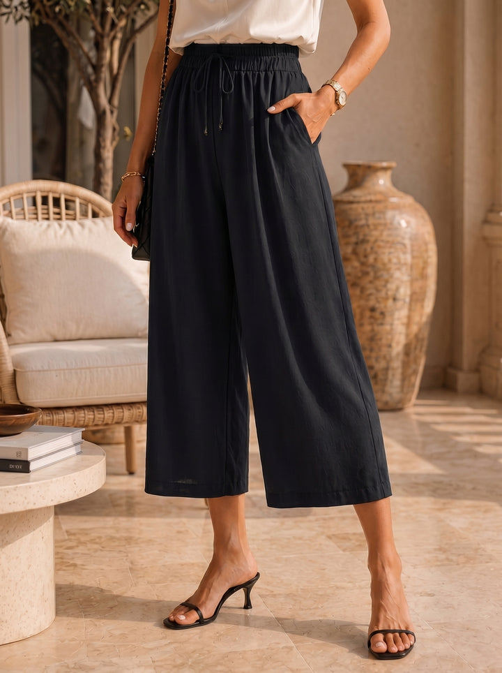 “AMY” ¾ High Waisted Trouser black