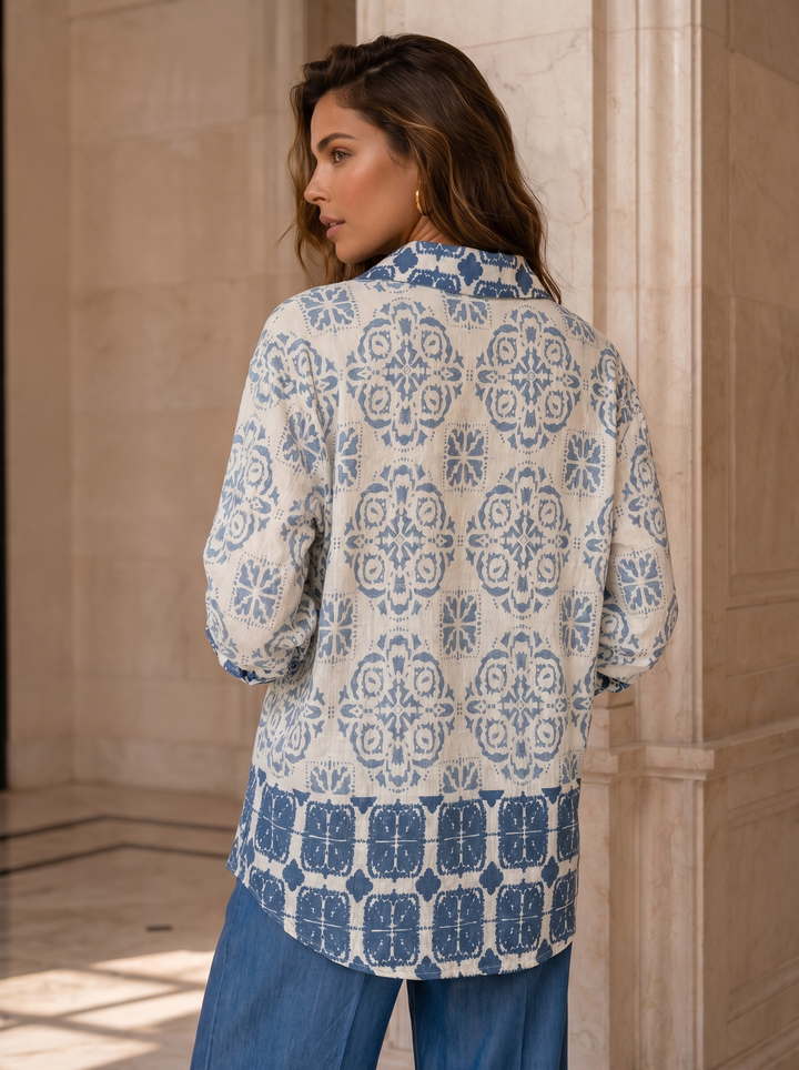 “DARCIE” Mosaic Print Blouse