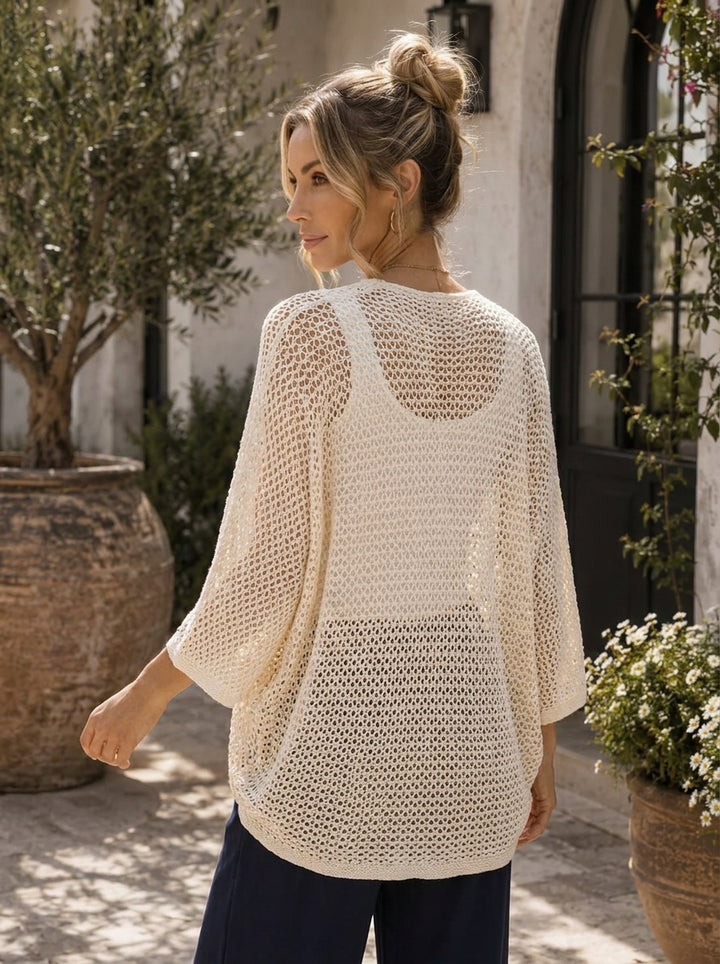 “SOPHIE” Butterfly Open Knit Layering Top
