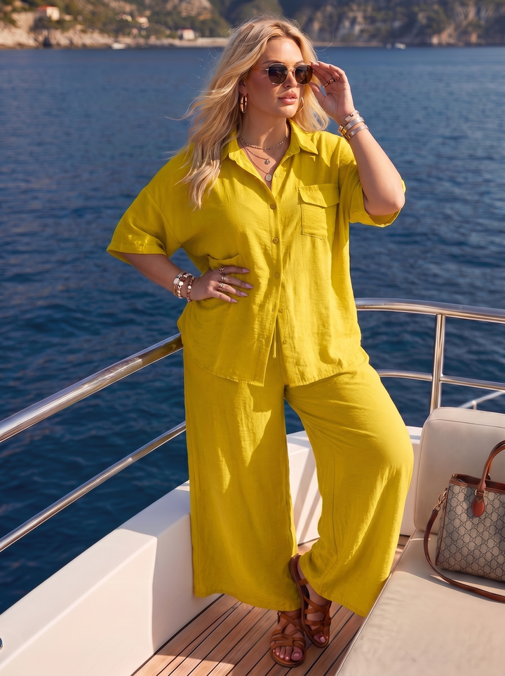 “FAYE” Relaxed Fit Co-Ord Set yellow