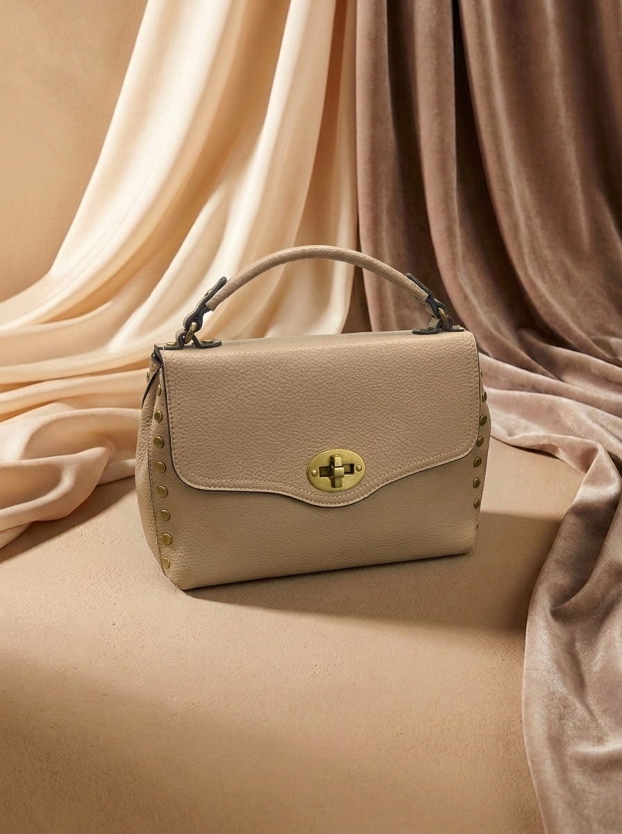 “RICHMOND Collection” Structured Top-Handle Handbag  taupe