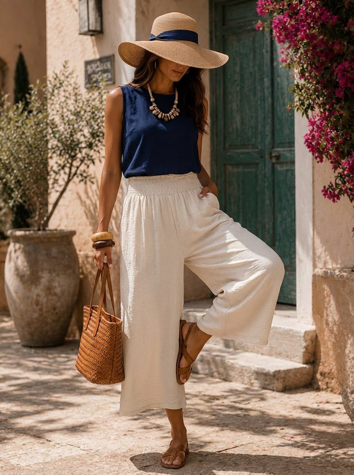 “ALLEGRA” Culottes white