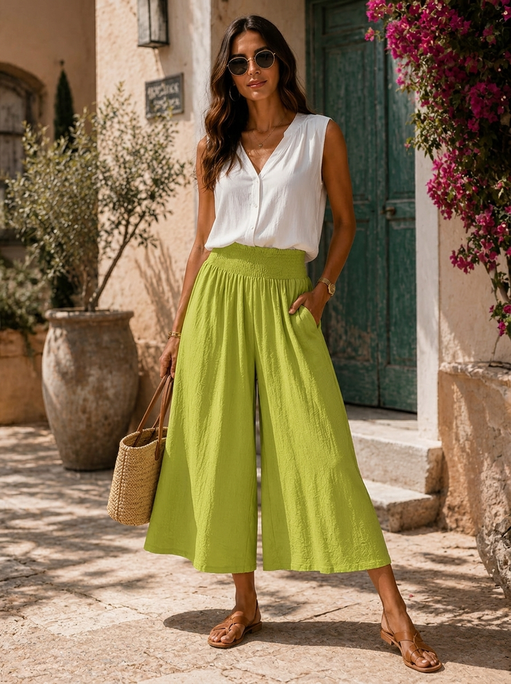 “ALLEGRA” Culottes Lime Green
