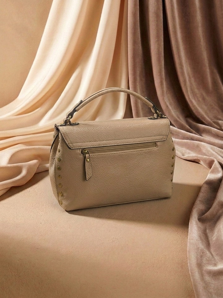 “RICHMOND Collection” Structured Top-Handle Handbag  beige