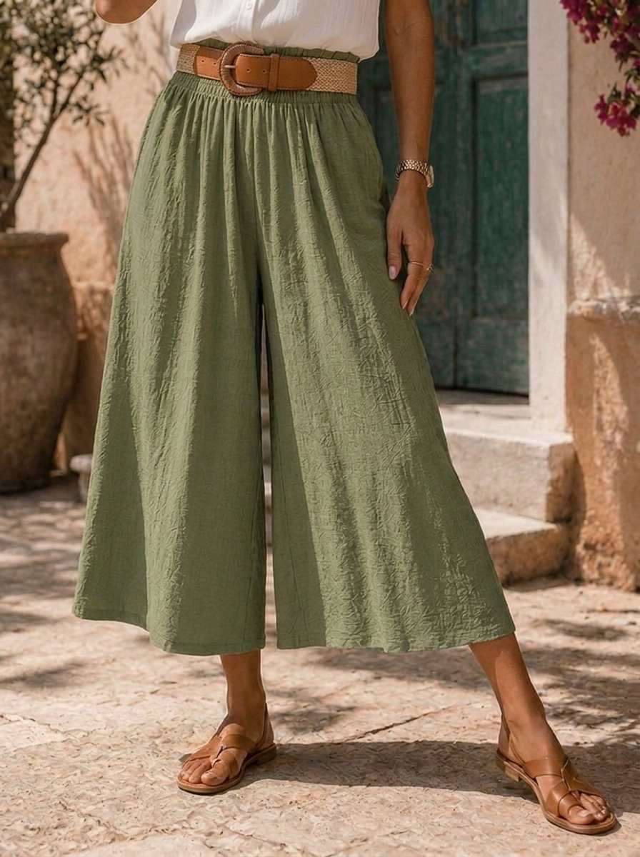 “ALLEGRA” Culottes khaki green