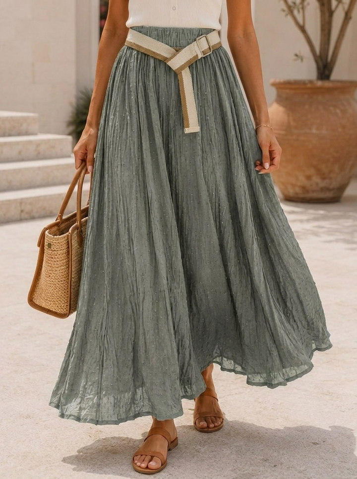 “ANNIE” Lightweight Maxi Skirt khaki green