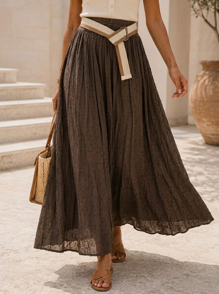 “ANNIE” Lightweight Maxi Skirt chocolate