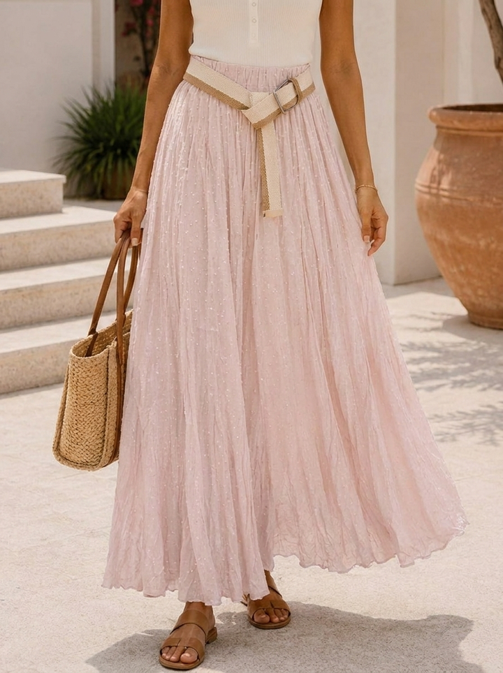 “ANNIE” Lightweight Maxi Skirt pink