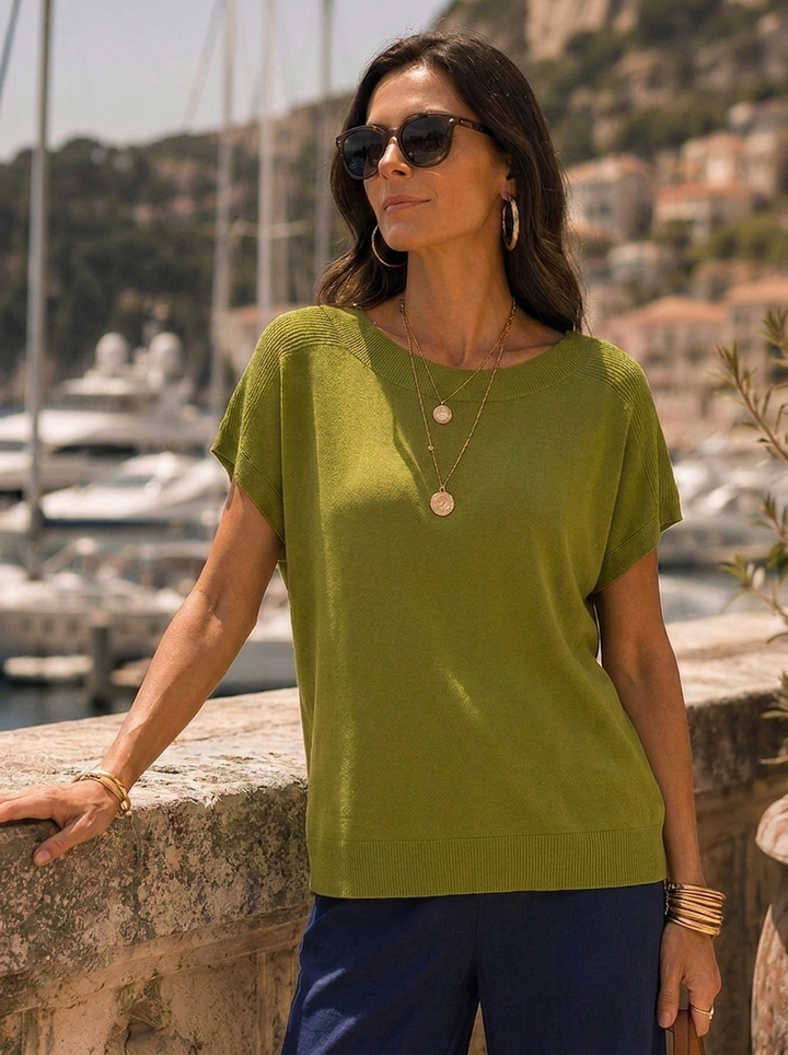 “ELLA” Fine Knit Top lime