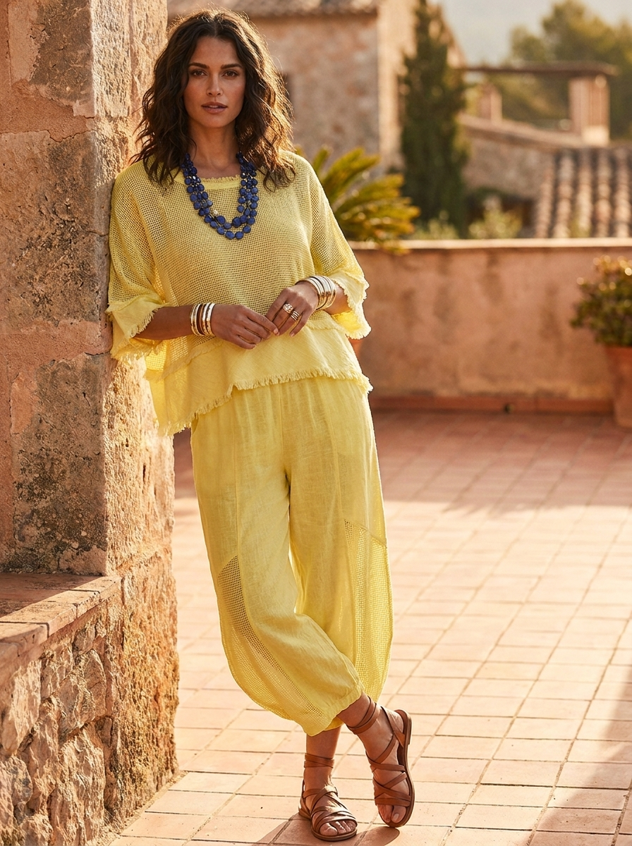 “ANNIE” Premium Mesh Top yellow