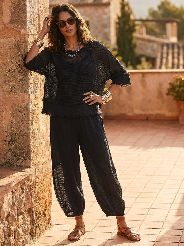 “ANNIE” Premium Mesh Top black