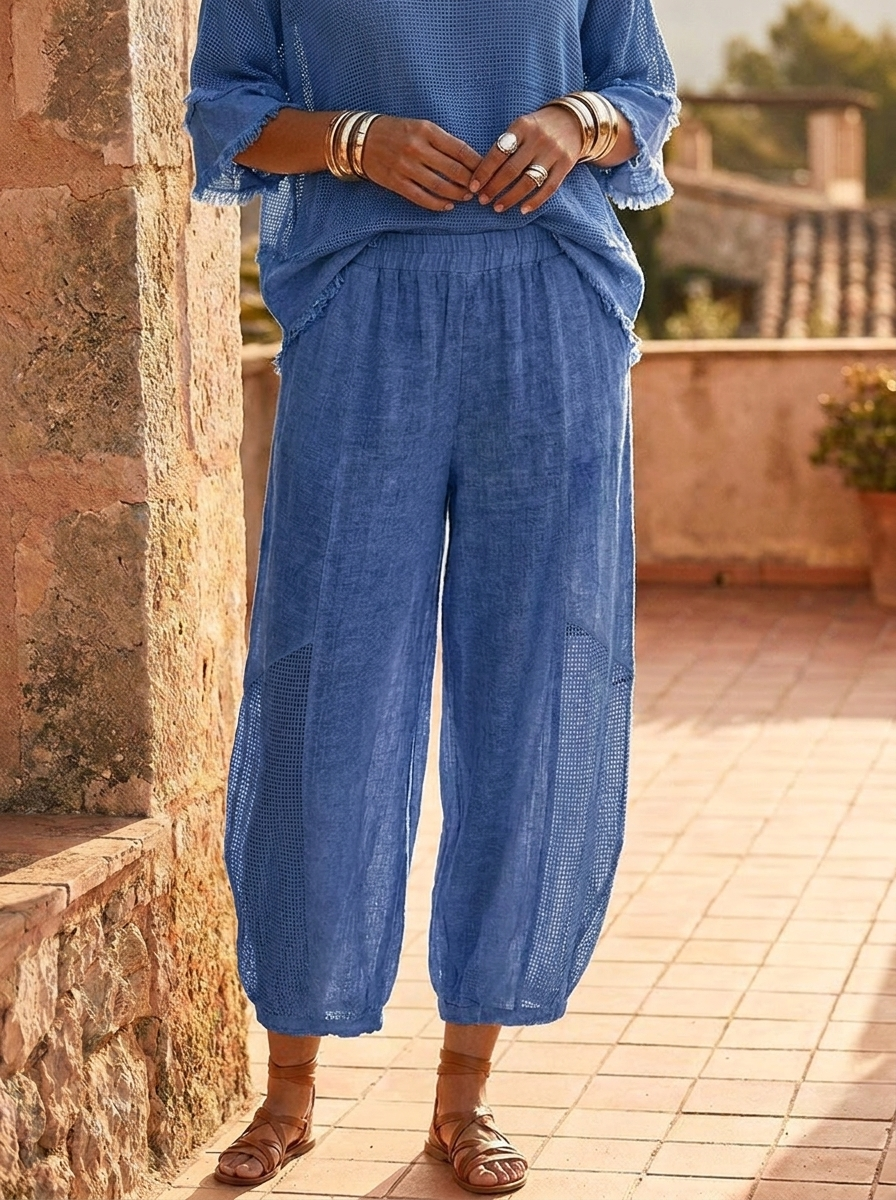 “ANNIE” Premium Cotton Barrell Trousers royal blue