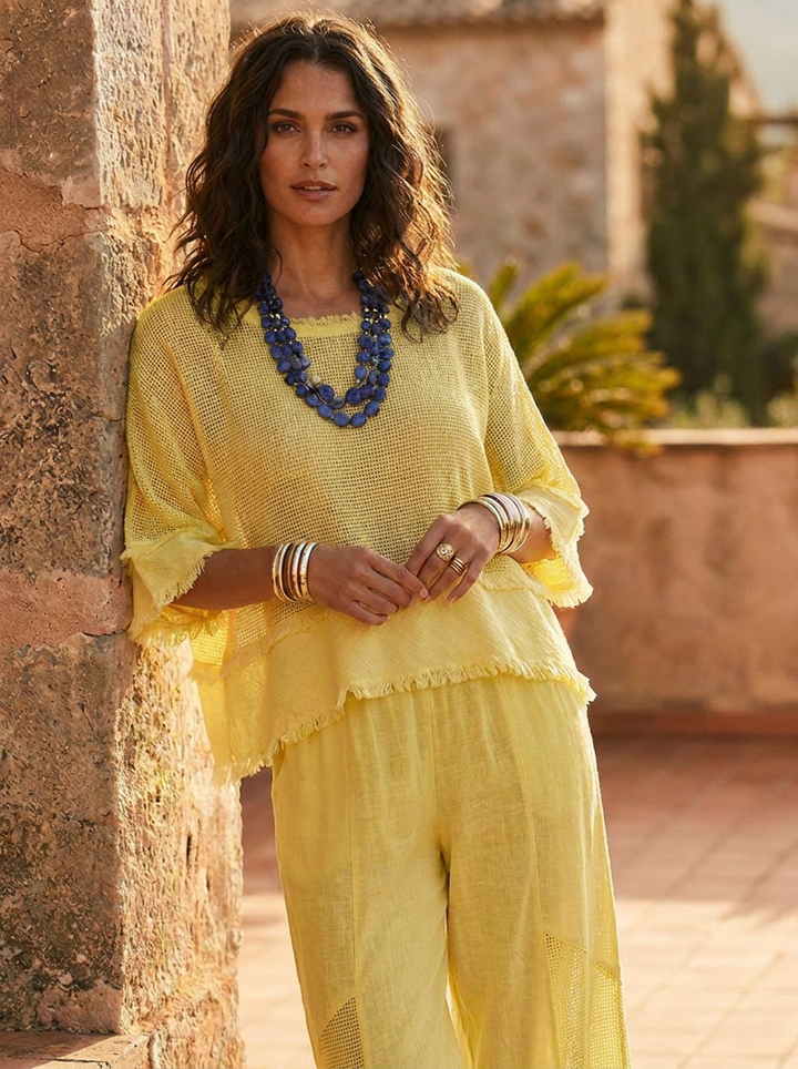 “ANNIE” Premium Mesh Top yellow
