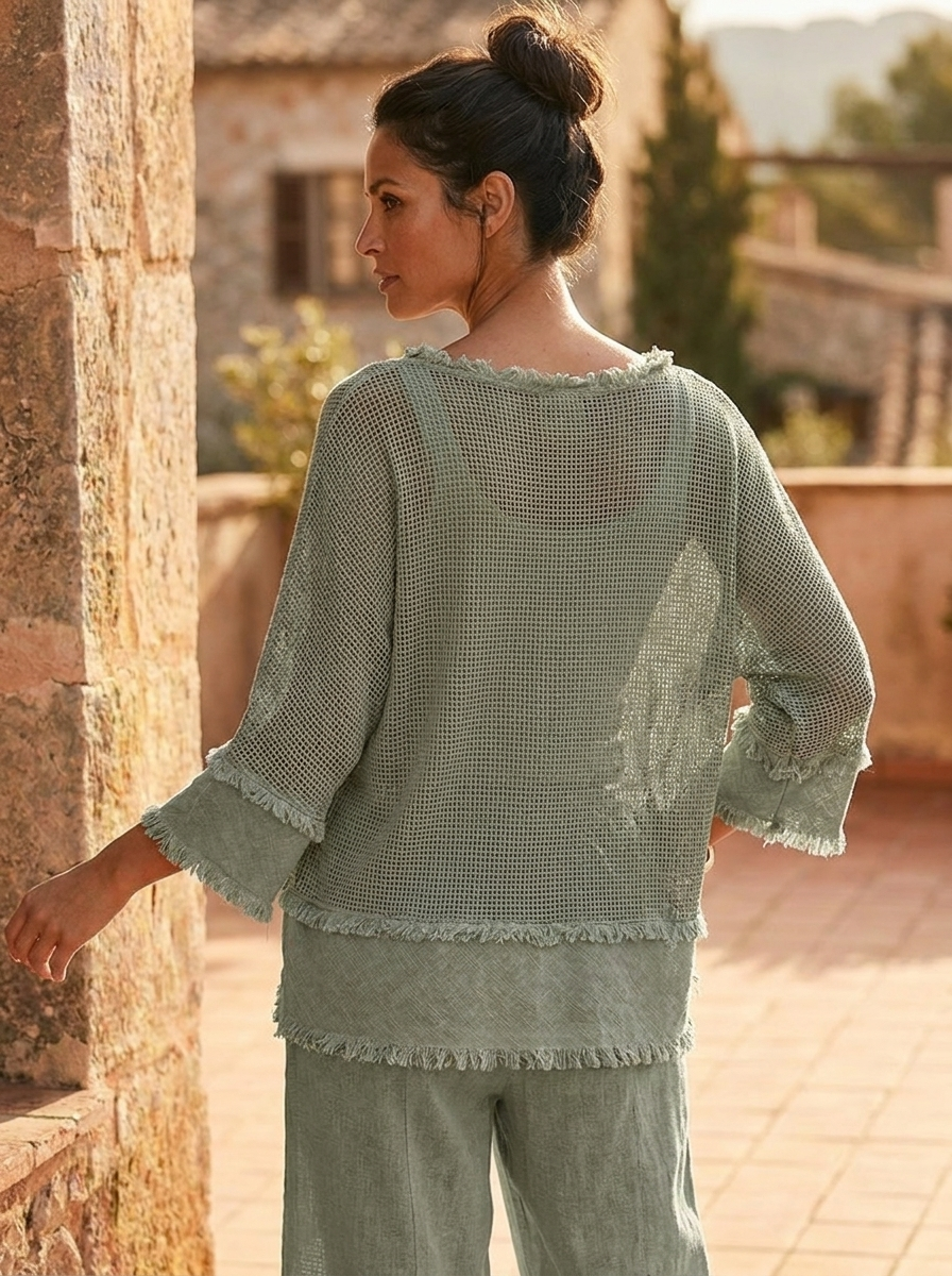 “ANNIE” Premium Mesh Top khaki green