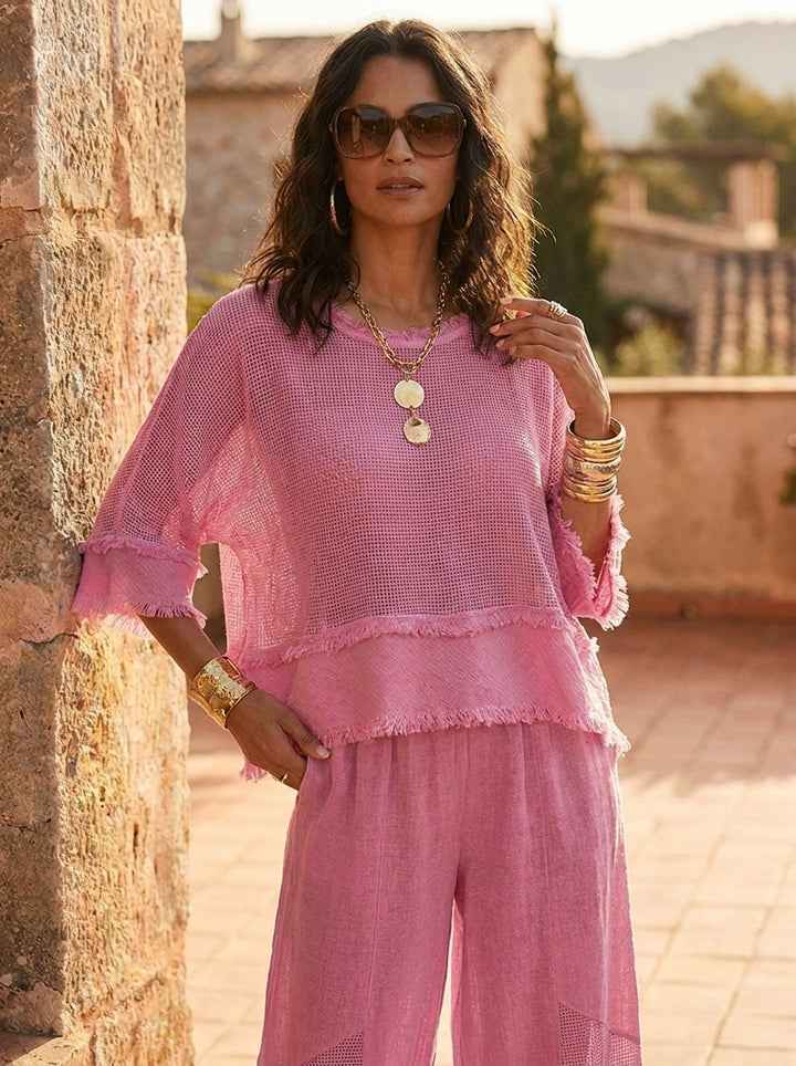 “ANNIE” Premium Mesh Top pink