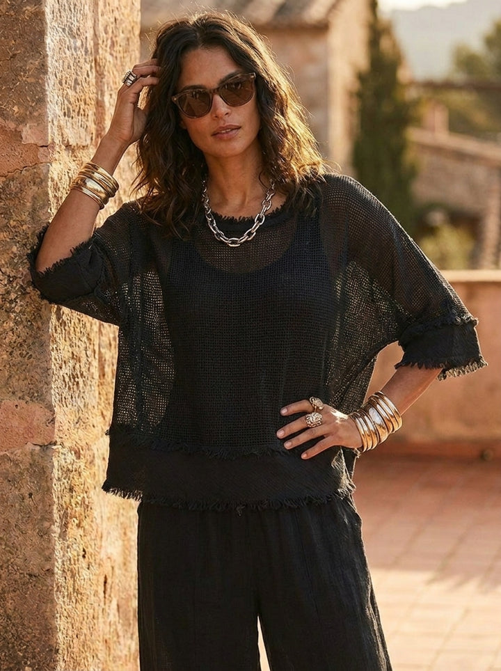 “ANNIE” Premium Mesh Top black