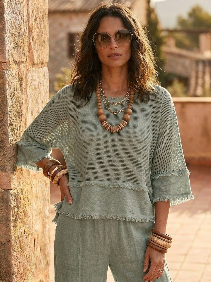 “ANNIE” Premium Mesh Top khaki green