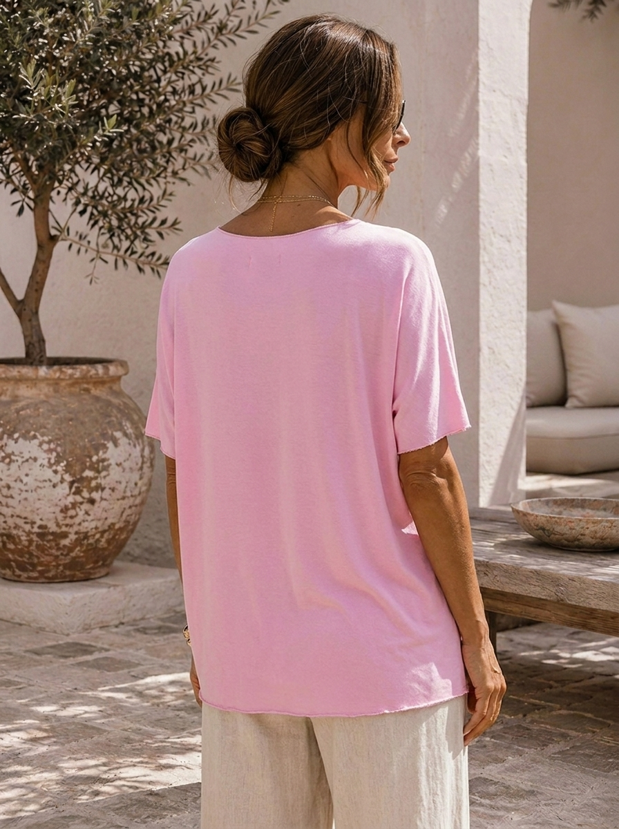 “LUCIA” V-Neck Relaxed Fit Top