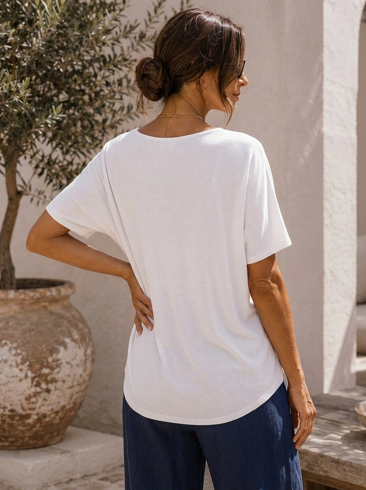 “LUCIA” V-Neck Relaxed Fit Top