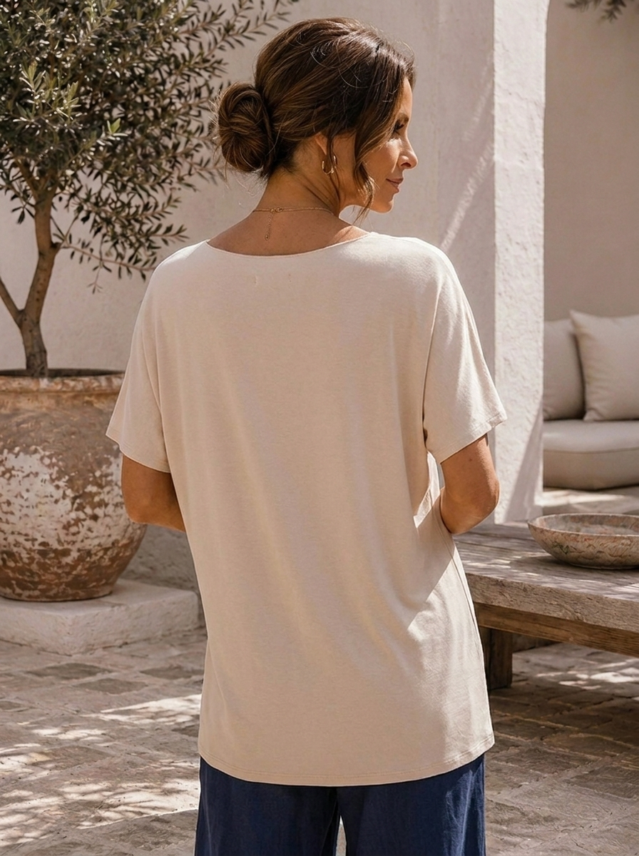 “LUCIA” V-Neck Relaxed Fit Top