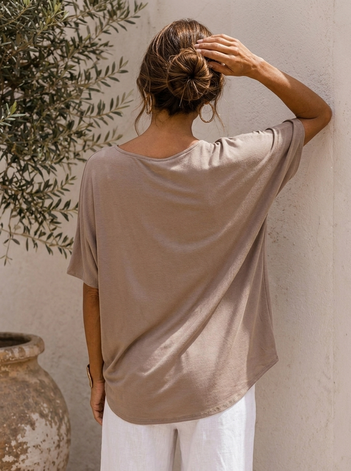 “LUCIA” V-Neck Relaxed Fit Top
