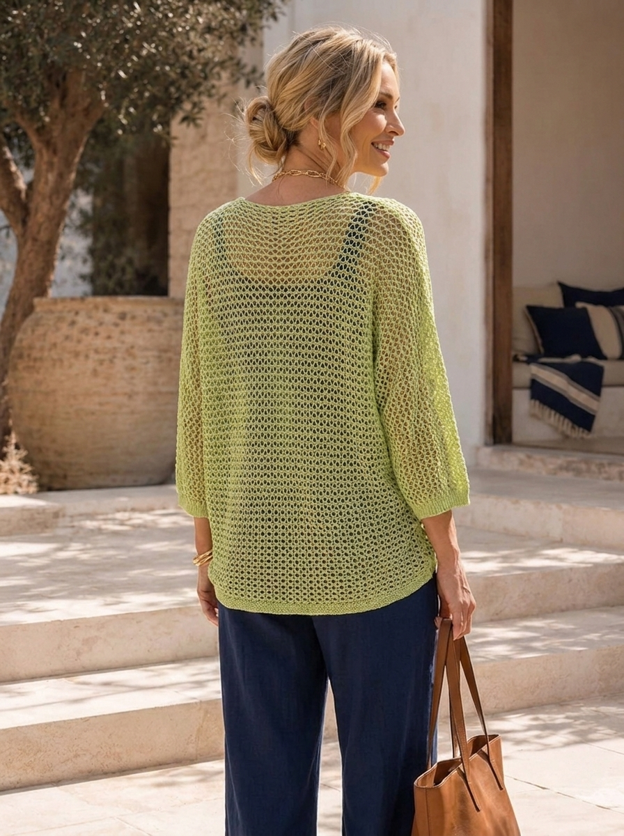 “SOPHIE” Butterfly Open Knit Layering Top