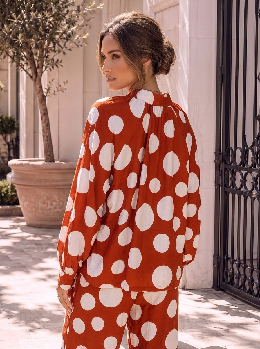 “MONICA” Collection Spot Print Relaxed Shirt