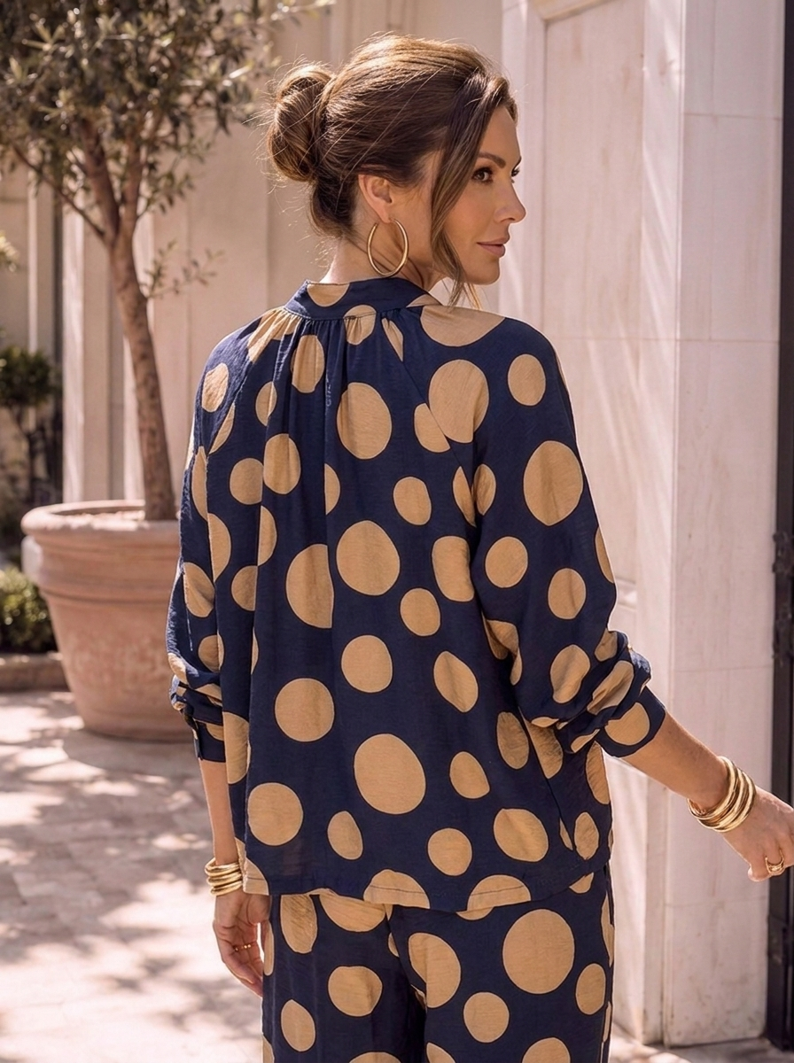 “MONICA” Collection Spot Print Relaxed Shirt
