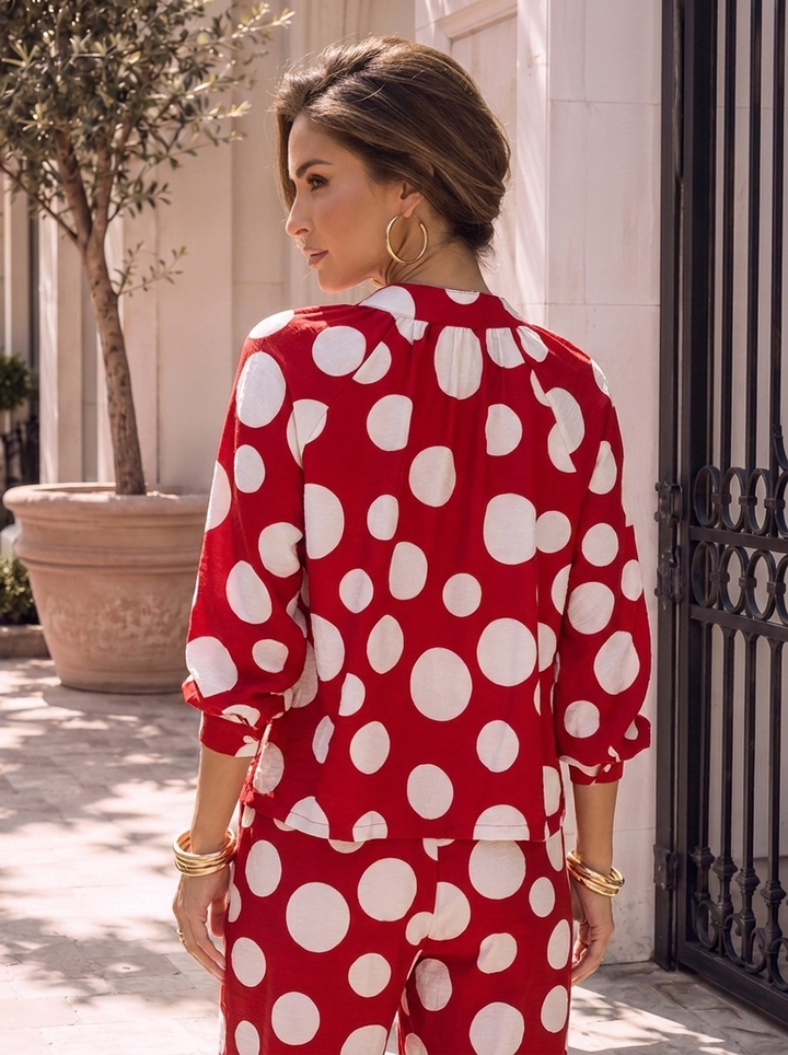 “MONICA” Collection Spot Print Relaxed Shirt