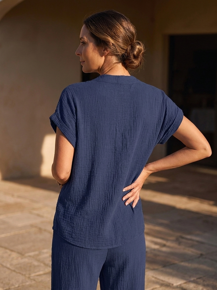 “ATHENA” Collection Textured Shirt/Blouse