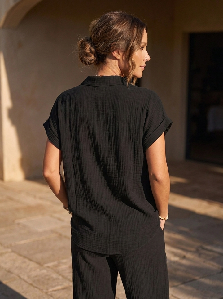 “ATHENA” Collection Textured Shirt/Blouse