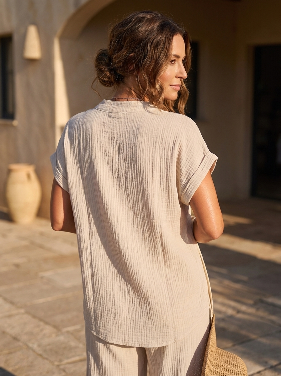 “ATHENA” Collection Textured Shirt/Blouse