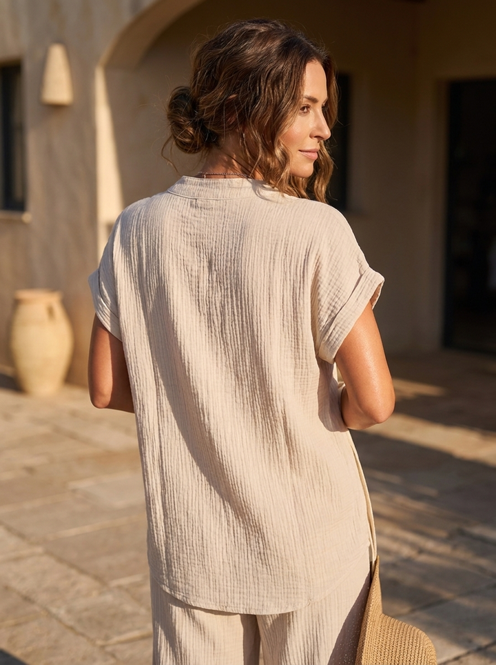 “ATHENA” Collection Textured Shirt/Blouse
