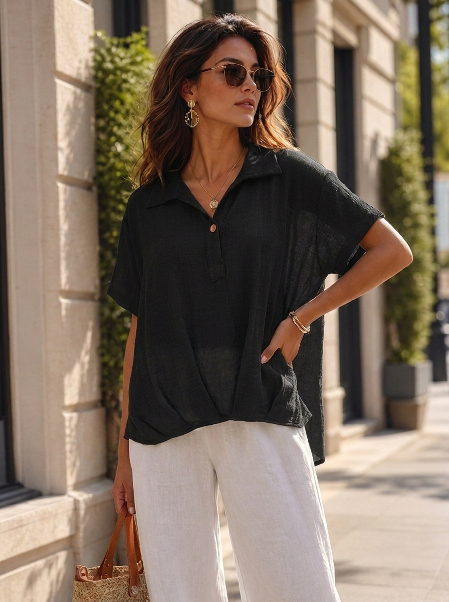 “VANESSA” Premium Shirt  black