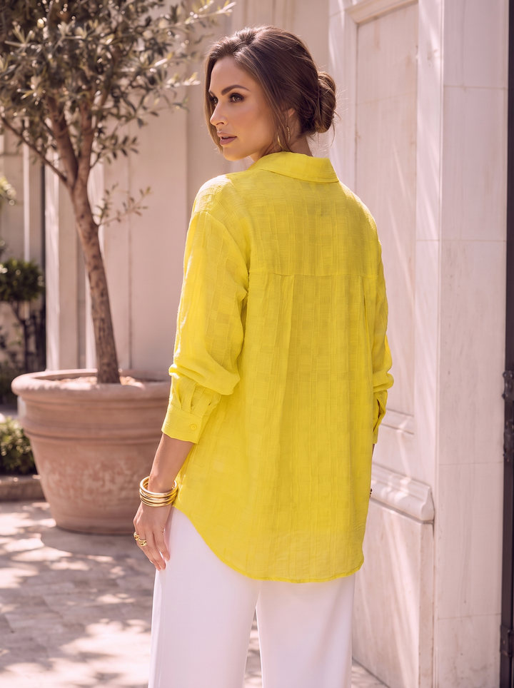 “FRANCES” Textured Relaxed Fit Shirt 