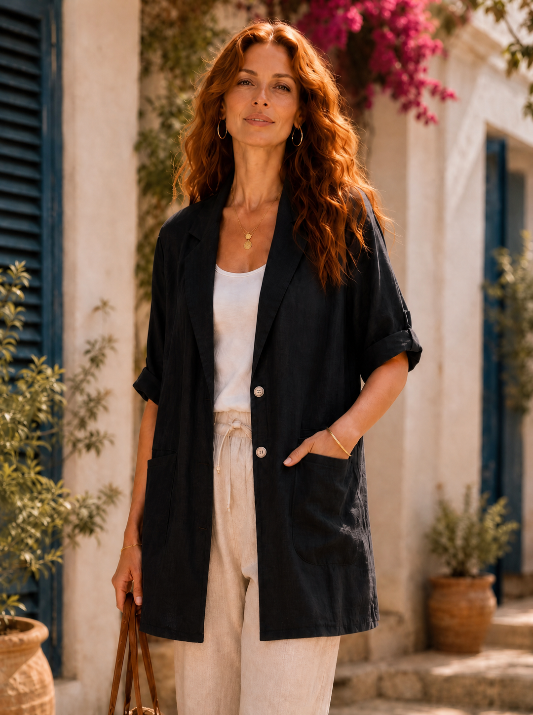 “VIOLET” Longline Relaxed Blazer black