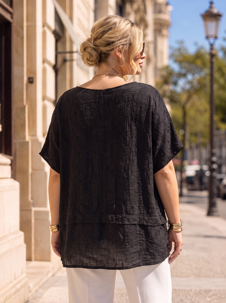 “BETHANY” Relaxed Fit Textured Blouse