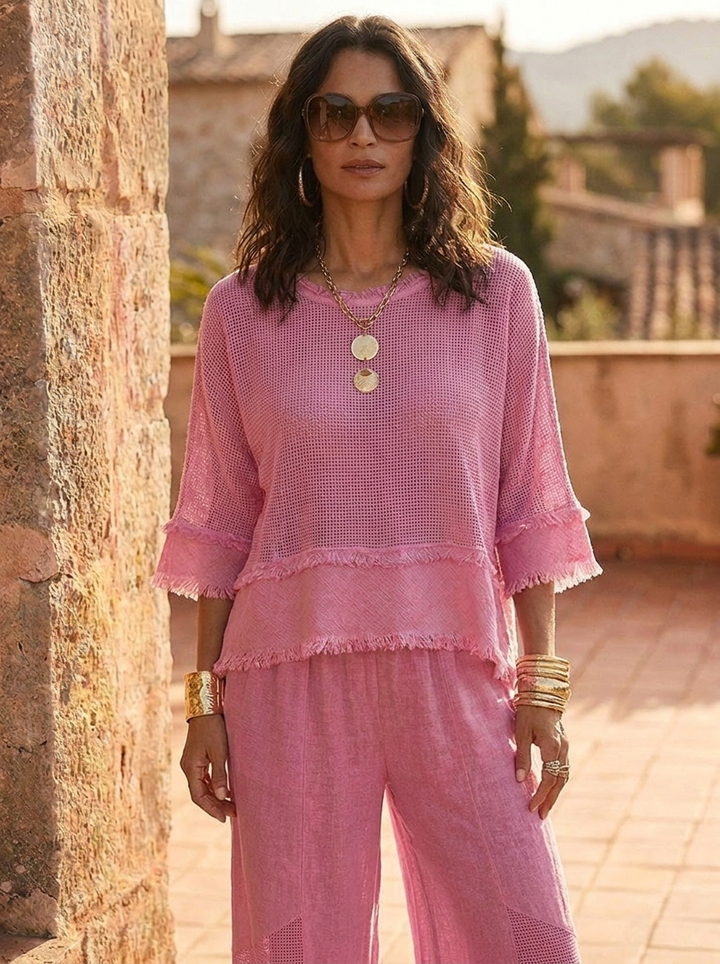 “ANNIE” Premium Mesh Top pink