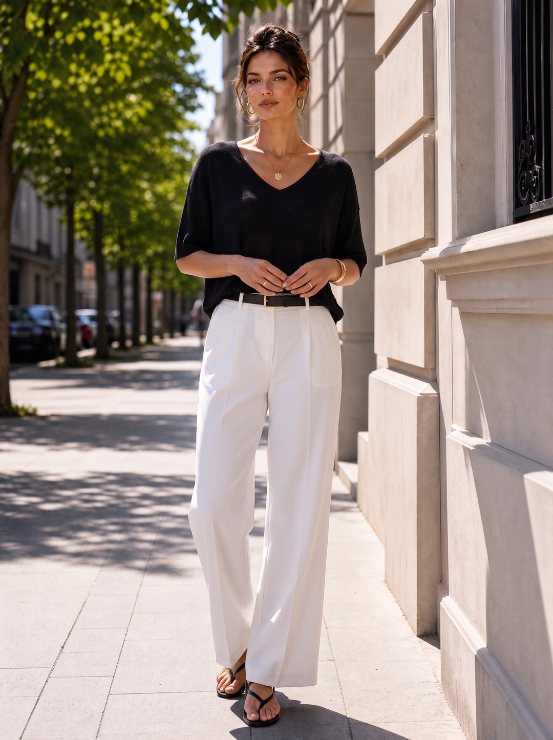 “ZOE” V-Neck Fine Knit black