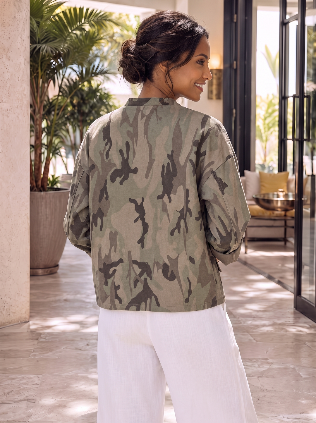 “OLIVIA” Camo Military Jacket