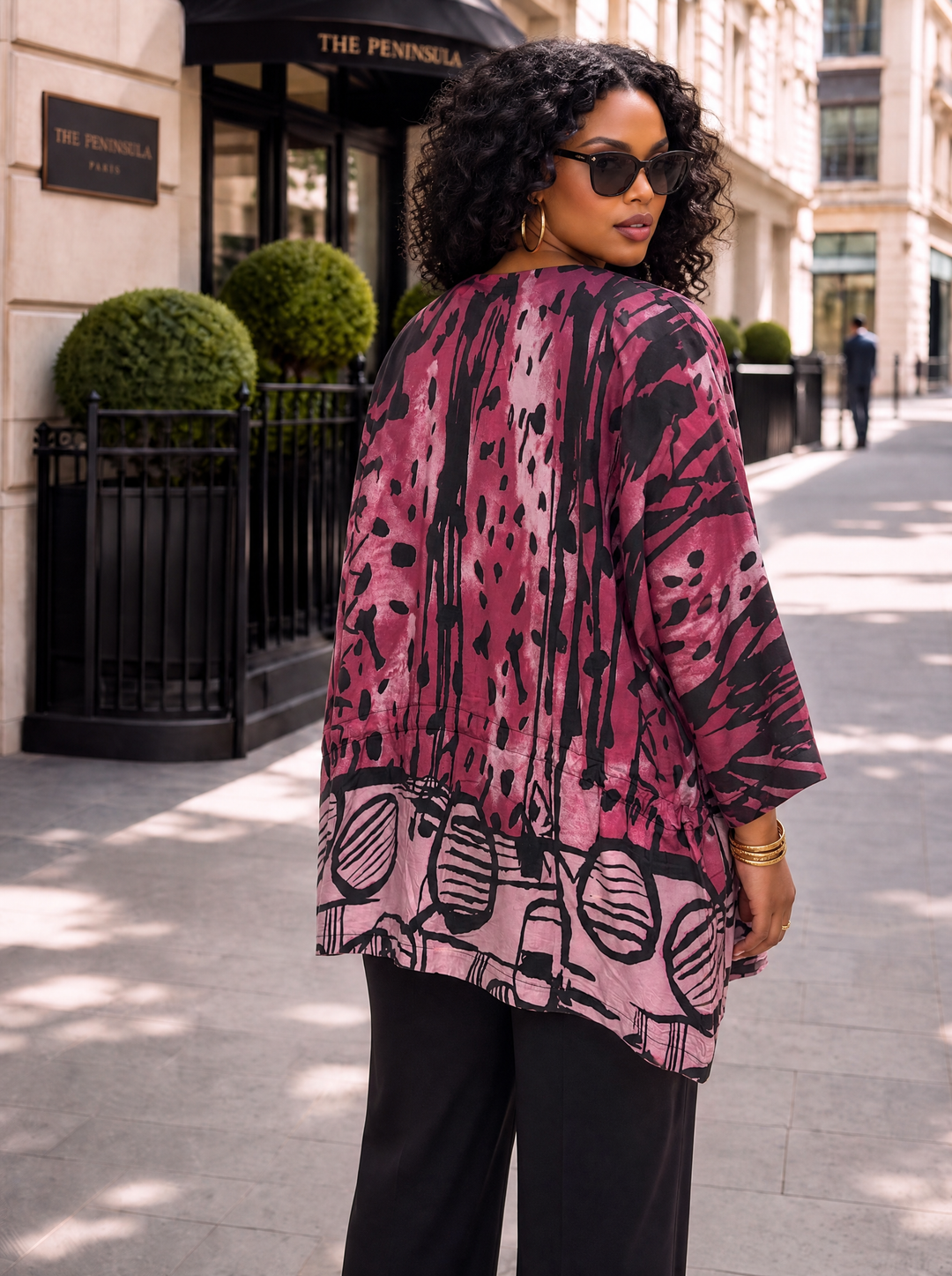 “MARIA” Animal Print Relaxed Jacket magenta
