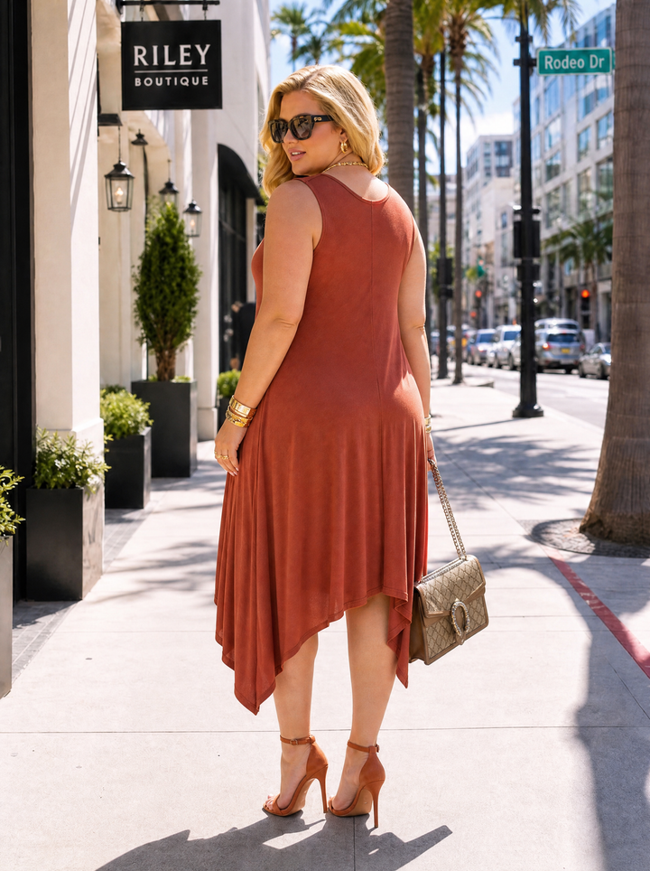 “ESTELLA” Sleevless Hanky Hem Dress