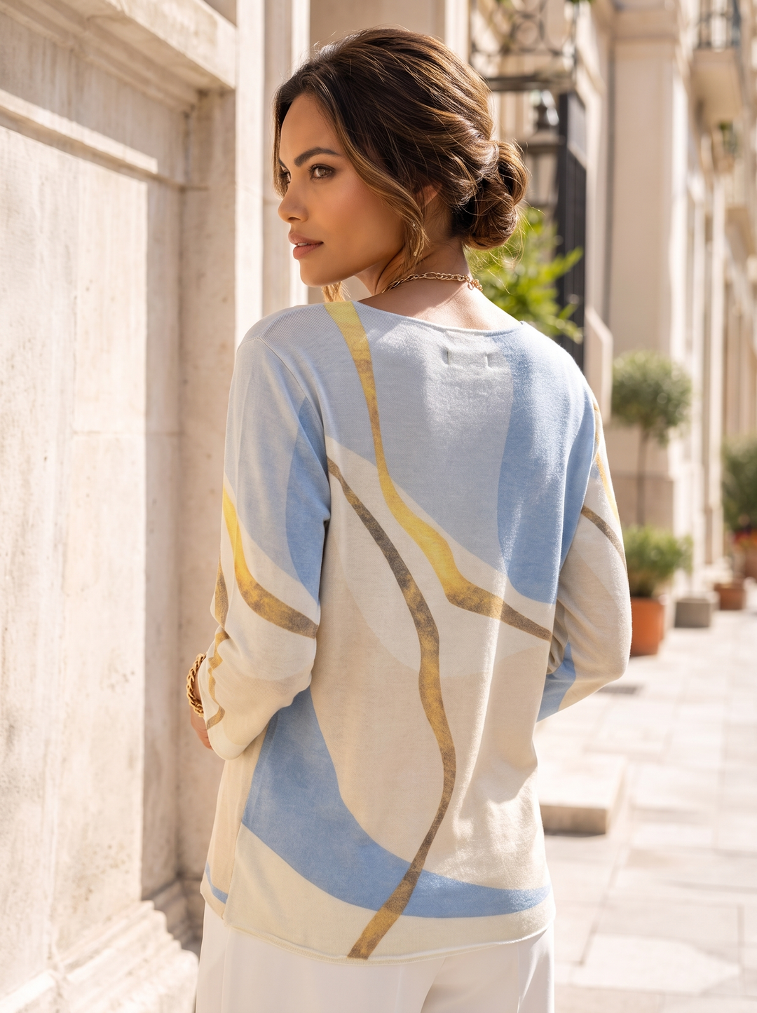 “WHITNEY” Marble Print Fine Knit