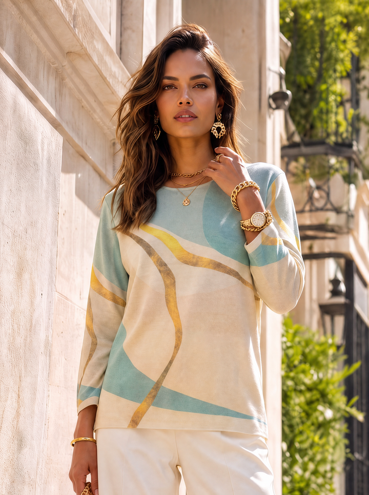 “WHITNEY” Marble Print Fine Knit mint