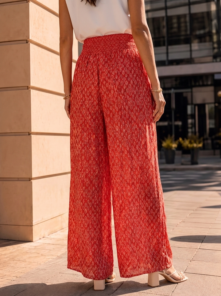 “IVY” Mosaic Print Palazzo Trousers