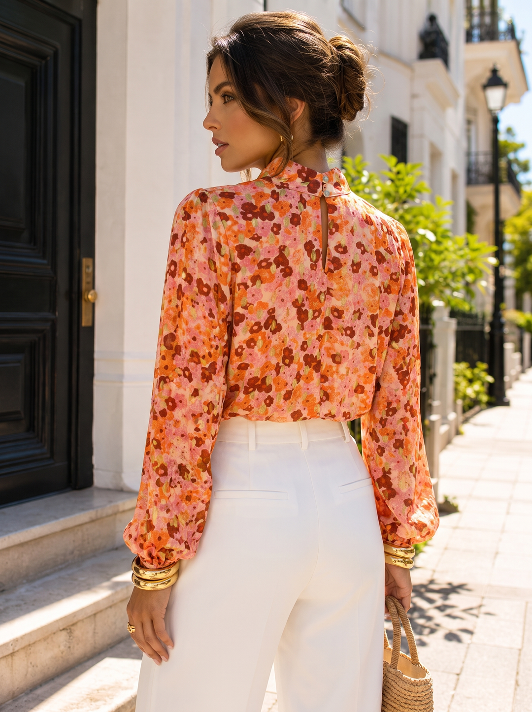 “HENLEY” Ditsy Floral Print Blouse / Top