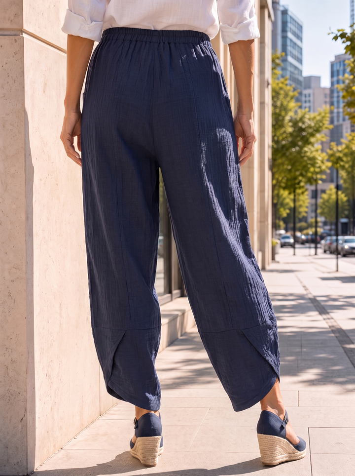 “LARA” Lagenlook Barrel Trouser navy