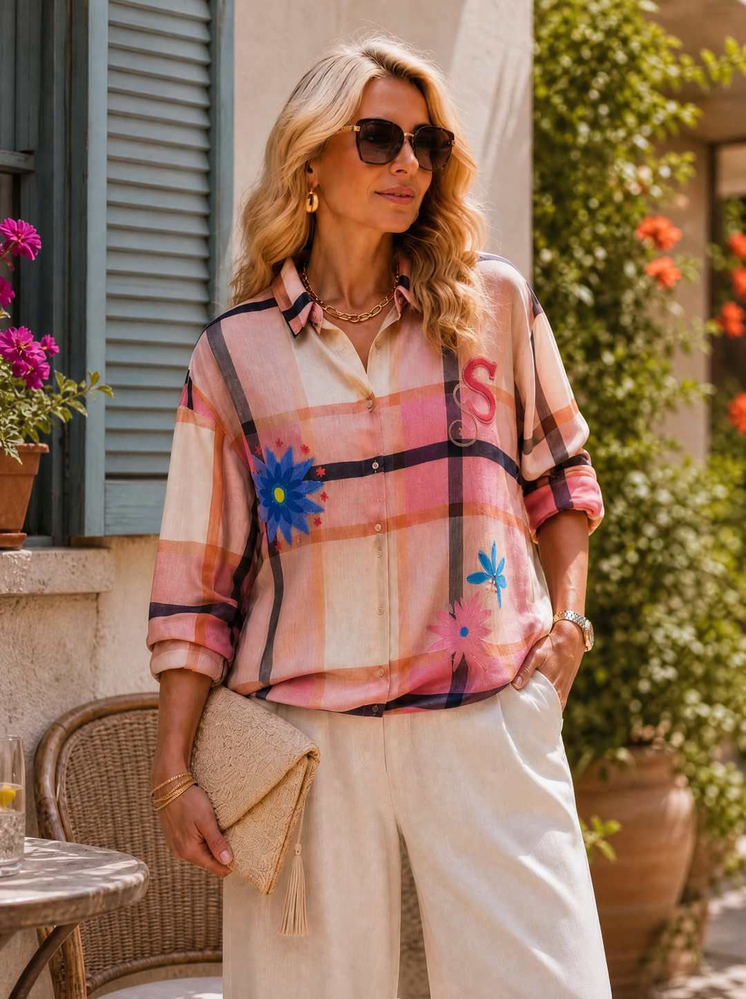 “HANNAH” Premium Relaxed Fit Check Shirt pink