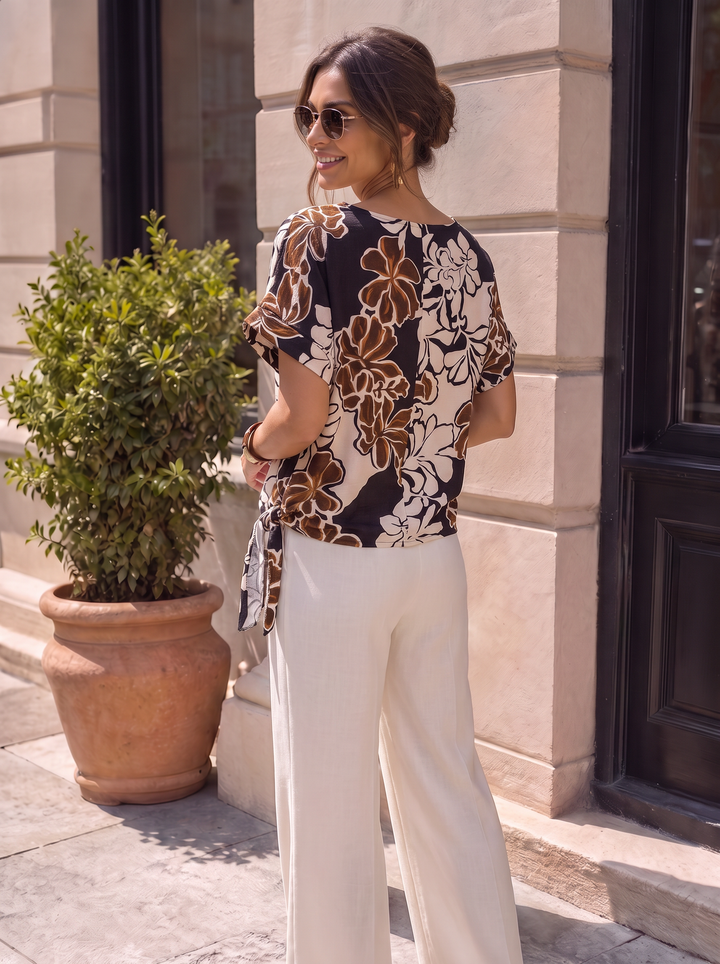 “BELLE” Floral Blouse black